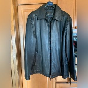 Men’s Black Leather Jacket. NWT